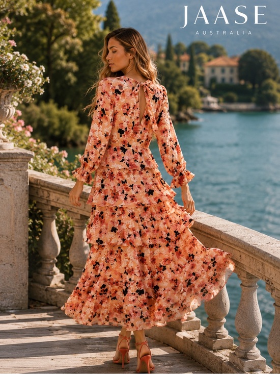 Jaase Dresses & Skirts - Anthro’s Jaase, Stunning Floral Long-Sleeve Tiered Dress,Exquisite EUC, Size S